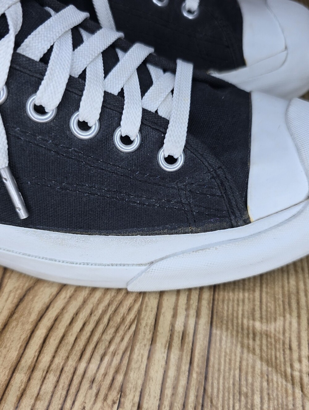 Men's Jack Purcell Converse Black & White Low Top Sneakers Size 9.5 - Picture 5 of 11